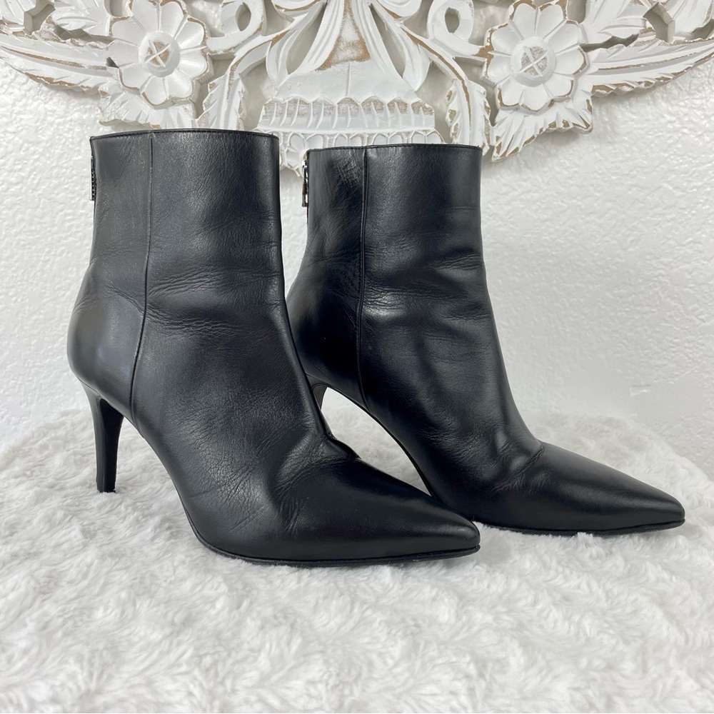 {Zadig & Voltaire} Courtney Black Leather Ankle Boots, Size 39